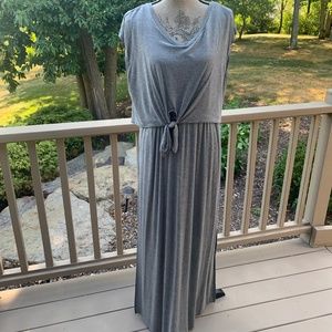 Overshirt, front tie maxi dress